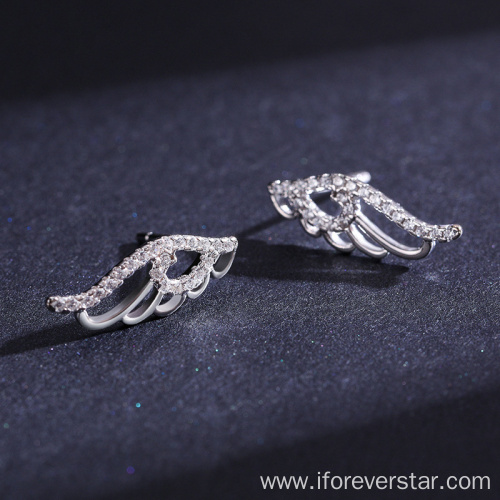 925 Sterling Silver Angel Wings Earrings fashion